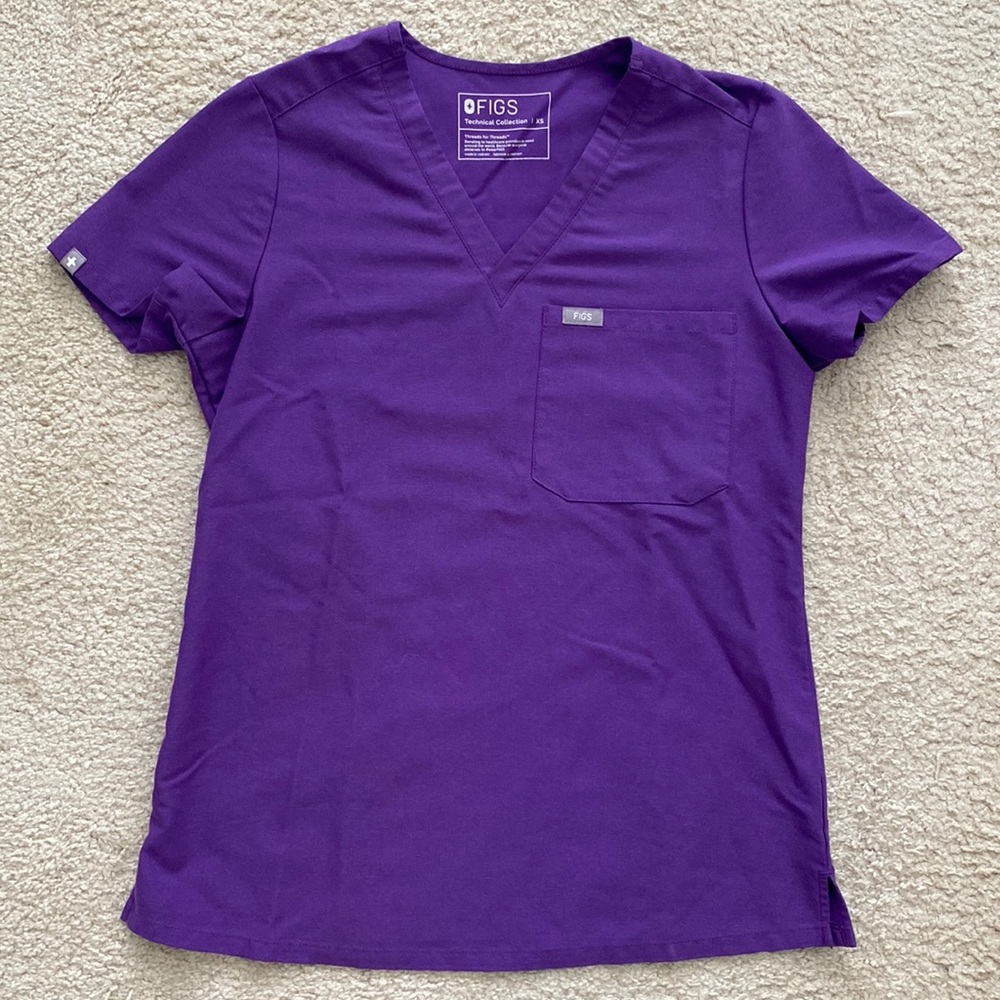 Figs Catarina Ultra Violet purple scrub top womens